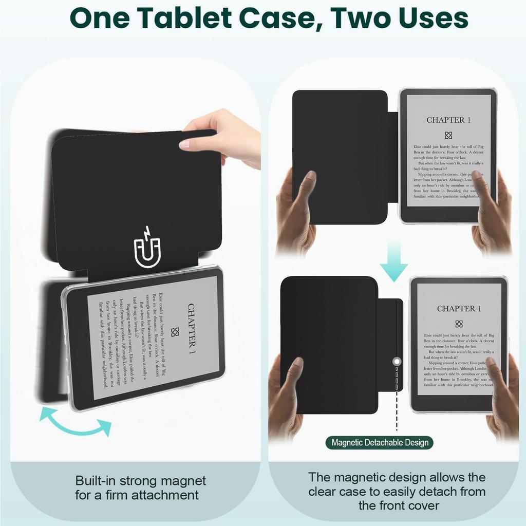 Для Amazon Kindle 11-го поколения (2024)/Kindle 6" (2022) Чехол Магнитный Съемный Акрил + ПУ Кожа Авто Пробуждение/Сон