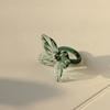 Exquisite Colorful Flower Ring Glass Crafts Chinese Dragon Ring Glaze Butterfly Ring  Party Favors