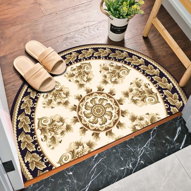 Semicircular Bohemia Rug Entrance Doormat Decorations Non -Slip Living Room Carpet Soft Absorbent Washable Floor Mat Bath Mats