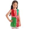 Kids Girls Sleeveless Striped Color Block Dance Leotard Dress Christmas Dress Up Party Costumes