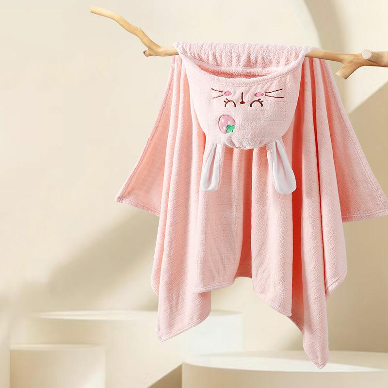 Детский банный халат с милым изображением животных, мягкое полотенце с капюшоном для новорожденных, быстросохнущее, утолщенное, детское банное полотенце, накидка для малышей и младенцев, для мальчиков и девочек