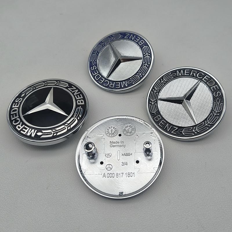 for MB Mercedes Benz GLA CLA CLS A45 C63 A B 3D 2pins 57mm Car Front Hood Emblem A0008171801 Star Logo Bonnet Badge Accessories BJ1