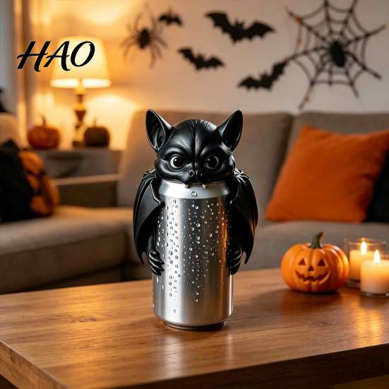 Standard Can Lids Bat Cover for Soda Cans, 3D Printed Reusable Drink Topper Toppers with Eyes & Wings, Novelty Dustproof Cap Parties Camping,
