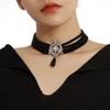Винтажное ожерелье в стиле панк, персонализированный кулон, циркониевое ожерелье, дизайн маленькой формы, воротник-цепочка, готическое темное колье, выпускной праздник, почетный венок