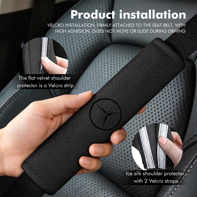 For Benz Car Shoulder Cover Cushion Seat Belt Pad Suede/Ice Seat Belt Cover AMG Exclusive A C E R V Class CLA CLS C180 C200 W204 RA8