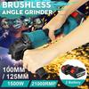 100/125 мм Аккумуляторная угловая шлифовальная машина для полировки, электроинструменты 21000RMP, аккумуляторная электрическая шлифовальная машина для резки