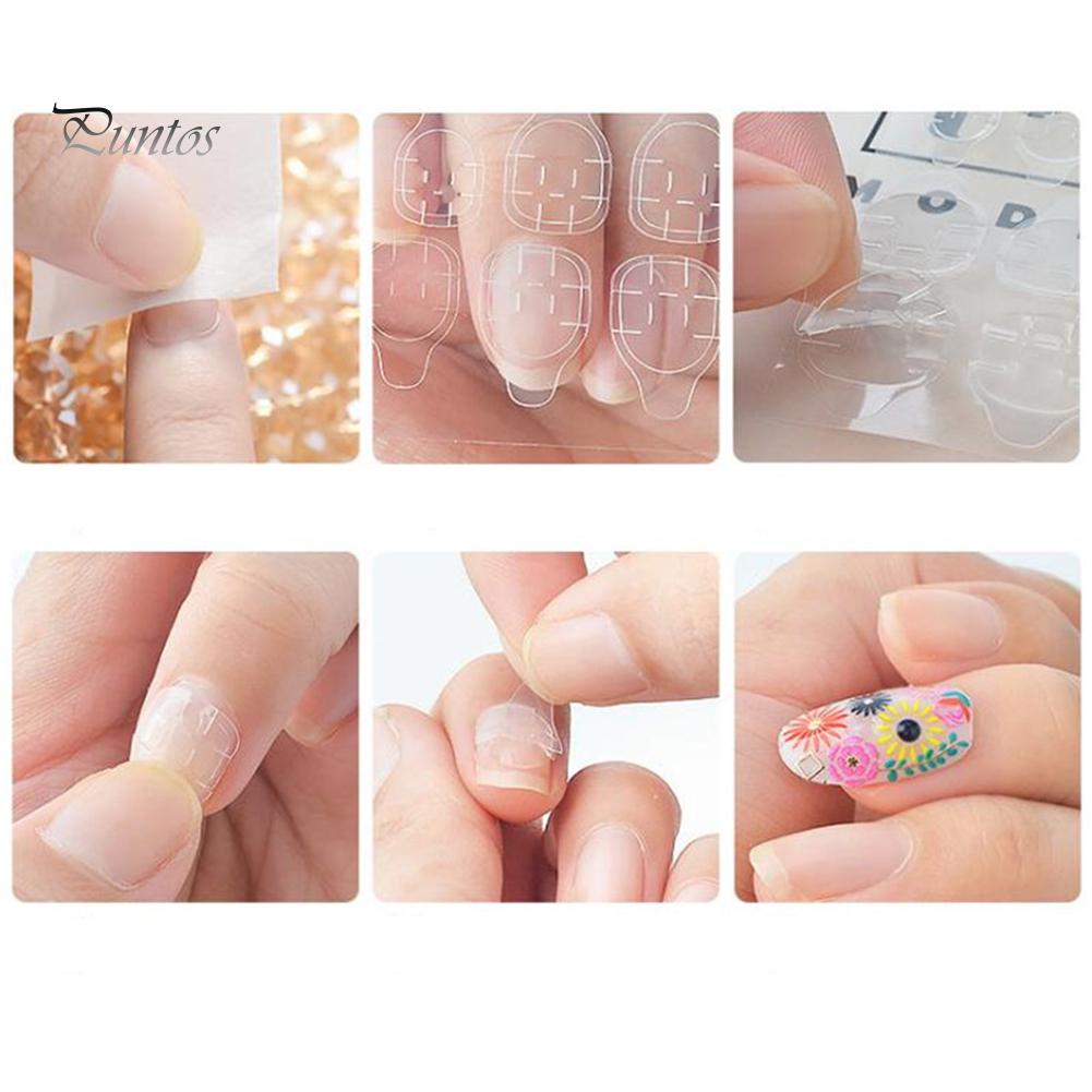 Puntos Cosmetic Прозрачный двухсторонний клей для ногтей, клейкая наклейка, желе, гель-лента для маникюра