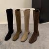 Fashion thick heel suede thin boots women's new autumn and winter boots design sense versatile knight boots
