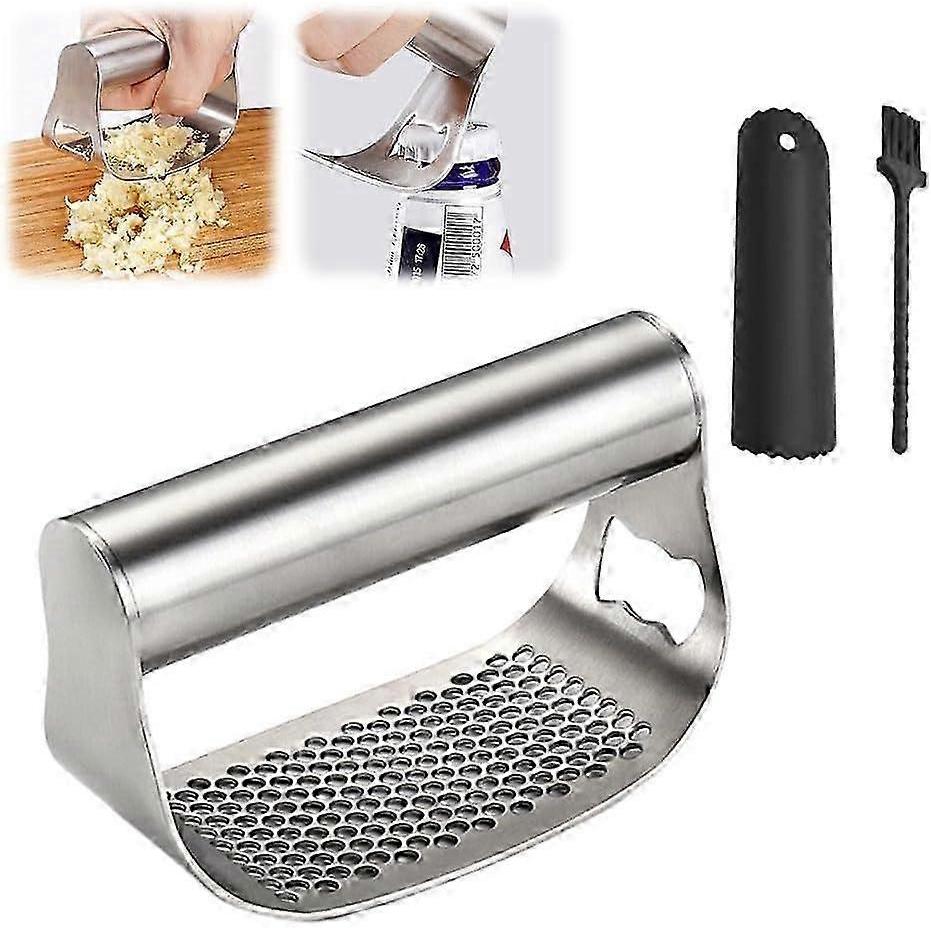 Stainless Steel Garlic Presser, 2024 New Stainless Steel Garlic Mincer for Smash