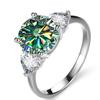 Bague Ringen Роскошное свадебное кольцо из стерлингового серебра 925 пробы 3 карата D-цвета с муассанитом и бриллиантами для женщин, классический дизайн с четырьмя когтями