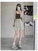 Apricot 2025 Women's A-line Elastic Waist Skirt Shorts - Loose, Slimming, Anti-exposure.
