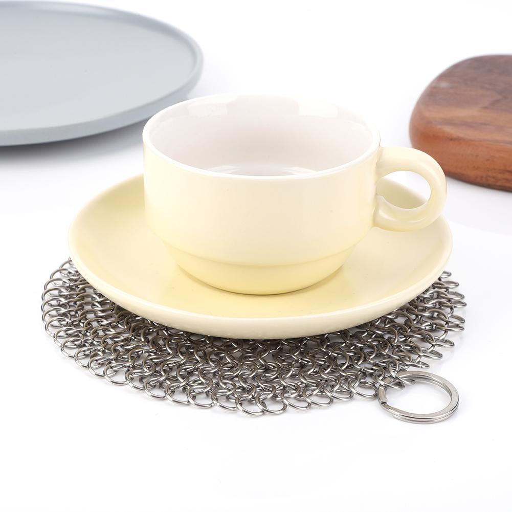 Iron Cleaner with Hanging Ring Pot Pans Cleaning Scrubber Stainless Steel Cookware Rust Remover Scraper for Iron Pans