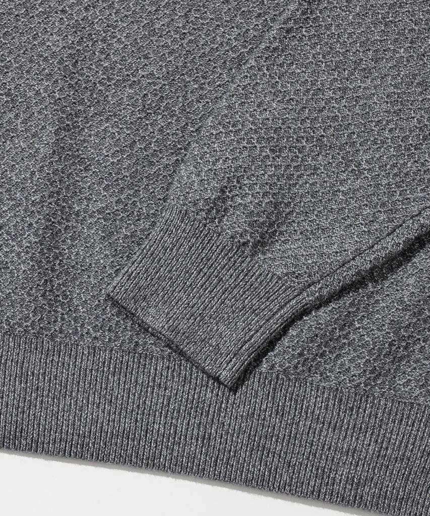 INTEMPOMOOD Soft Touch Waffle Collar Knit_Stone Gray