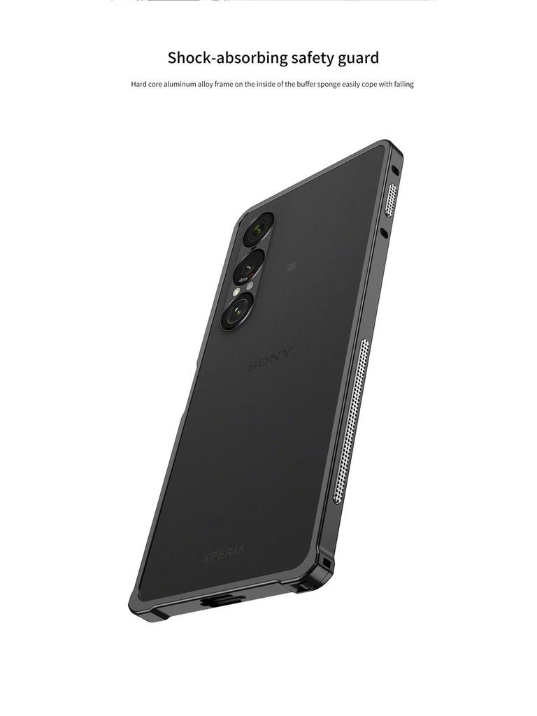 Heat-Dispersing Metal Case with Clasp for Sony Xperia 1VII/1VI - Drop-Proof Supercar Design