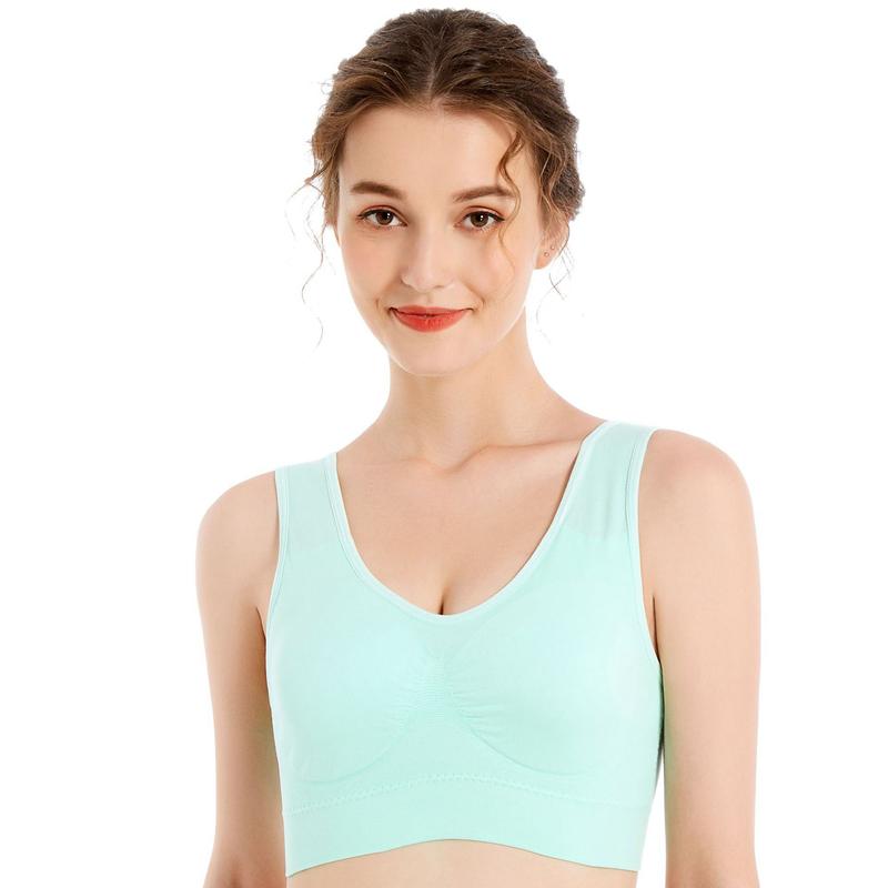 Большой размерS-6XLСпортивный бюстгальтер, бесшовный чистый цвет, большой бюстгальтер, полный бюстгальтер, топы с чашками, удобное нижнее белье, впитывающее пот