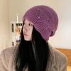 Женская однотонная шляпа, модный осенне-зимний пуловер, шляпа с нашивкой, теплая шапка для пары, модная вязаная шапка в стиле хип-хоп