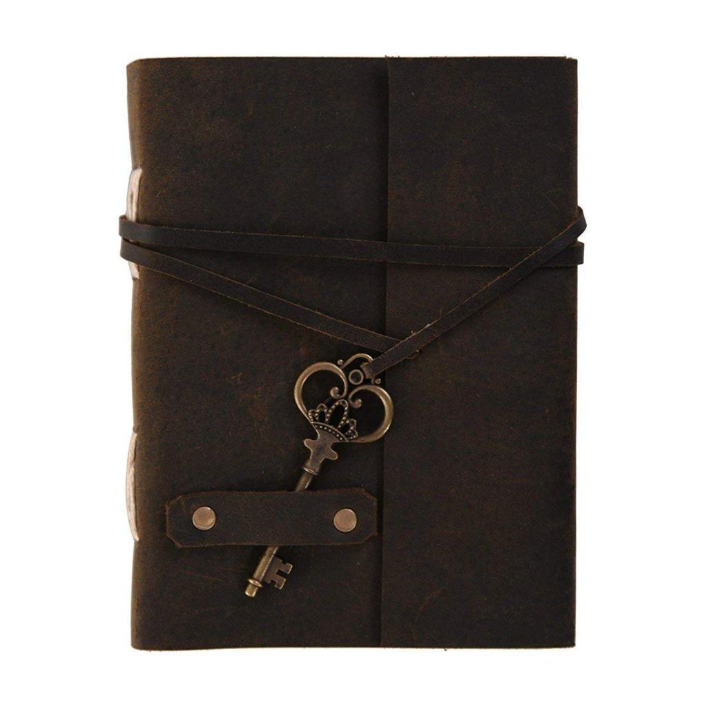 Handmade Embossed Travel Diary with Style and Formate with Key Rope - Brown. Size 5x7 Inches