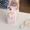 Магнитный розовый чехол-бантик для телефона с держателем Для iPhone 11 12 13 14 15 16 17 Pro max