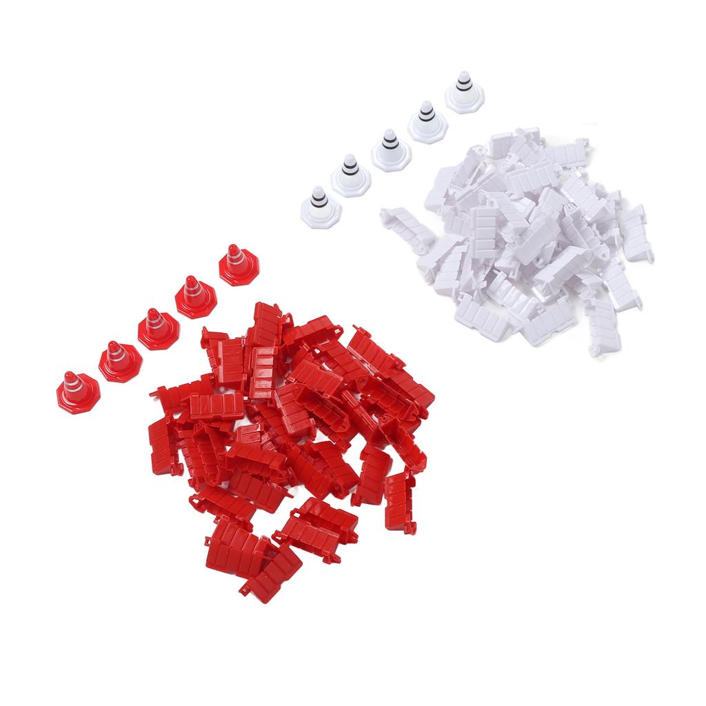 80pcs RC Roadblocks RC Car Racing Track Drift Runway Barriers Drift Field Fence with 10pcs Traffic