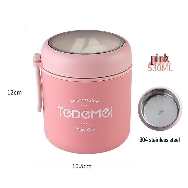 Creative Stainless Steel Insulated Soup and Cereal Cup - Portable Mini Meal Replacement Pot for Office Workers