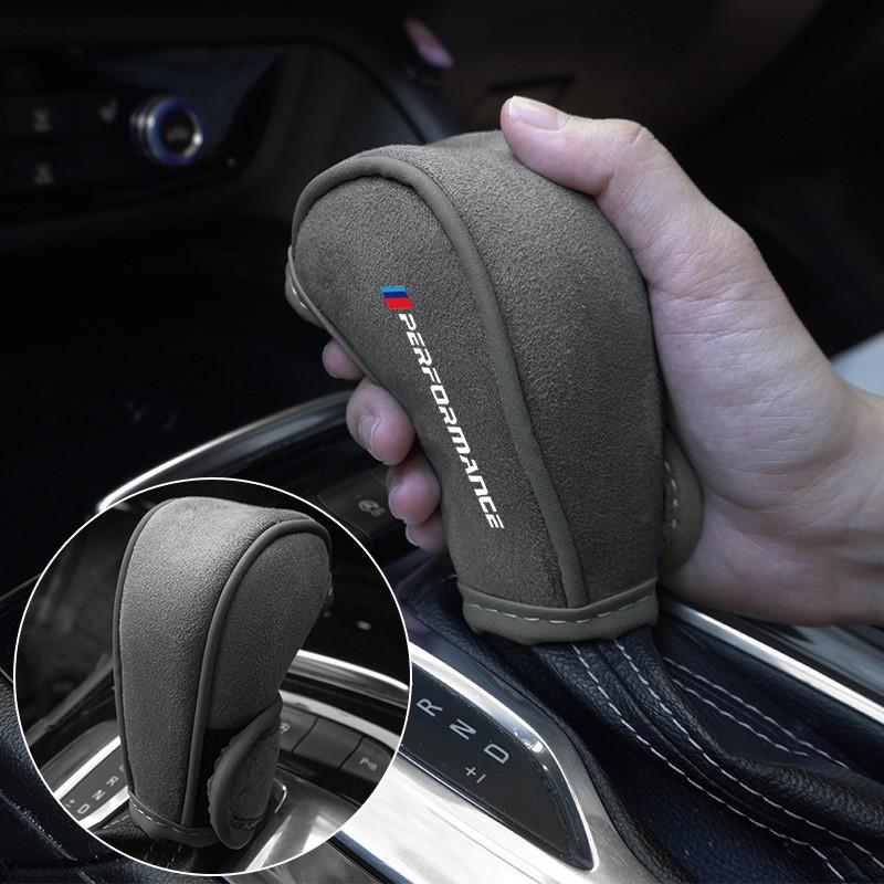 BBJJ8 Suede Leather Car Shift Handle Cover Protective Accessories For BMW M Performance F20 F40 F22 F30 E90 F32 F06 F07 F46 E60 M5