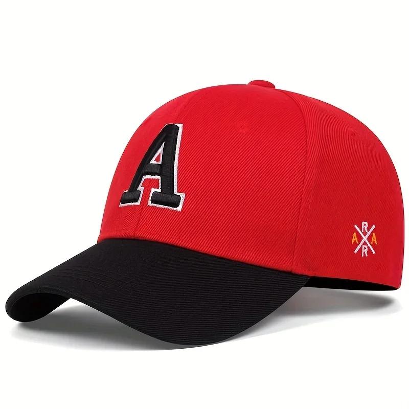 Baseball Stitching Embroidered Ar Side Lettering Alphabet A Neutral Gender Women Men For Caps Spring And Autumn Outdoor Adjustable Casual Hats