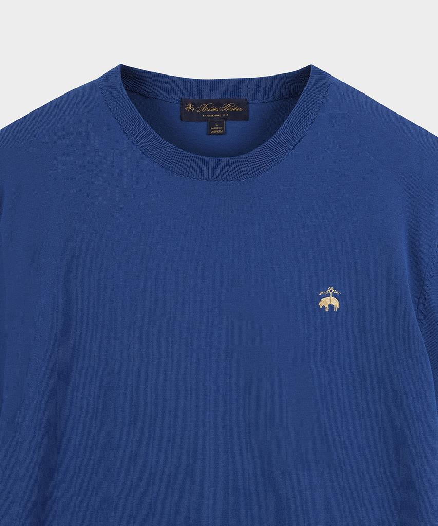 BROOKS BROTHERS Cotton Crew Neck Short Sleeve Sweater (Blue) (Bbwrmb201Amfm)