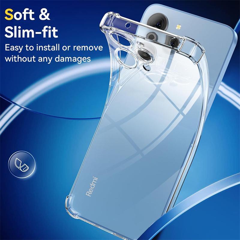 Для Redmi 12 Air-Bag Heavy Duty, ультратонкий, тонкий, мягкий, прозрачный, силиконовый чехол из ТПУ, чехол для телефона