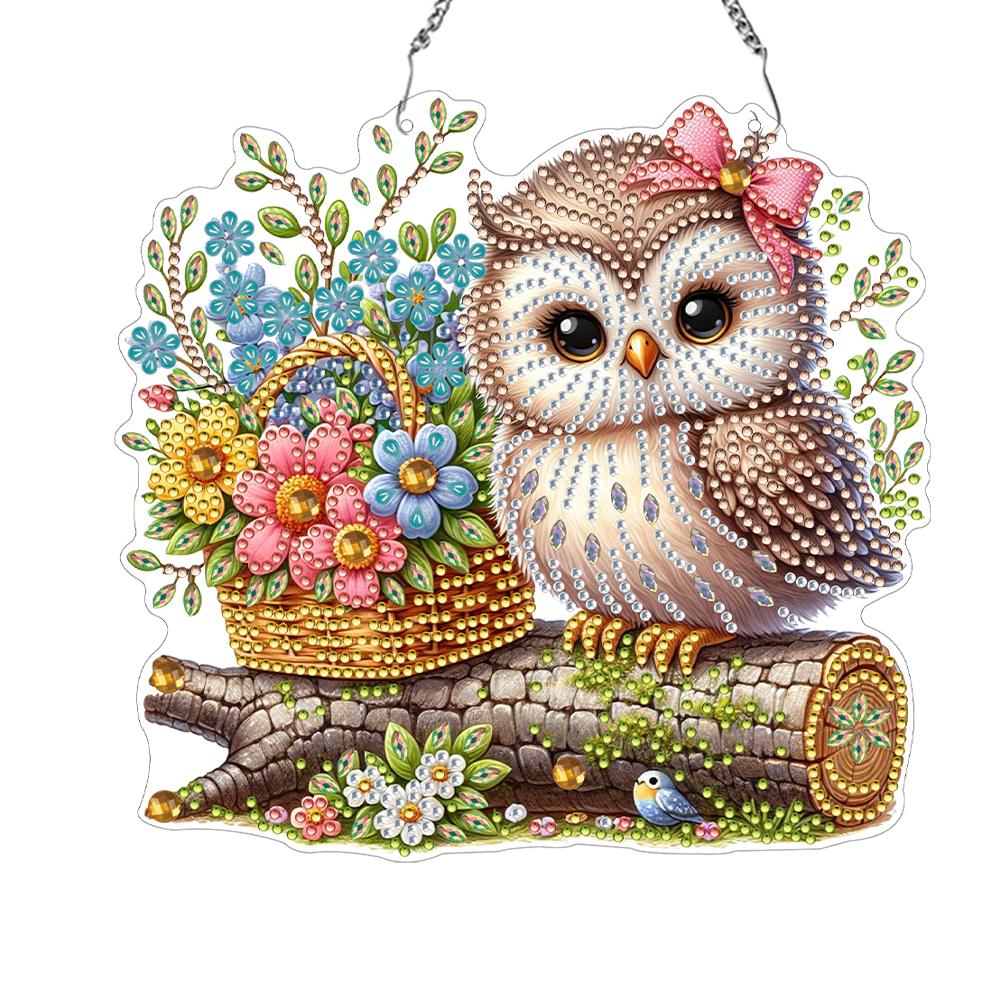 Акриловые туфли с животными Цветок 5D DIY Алмазная вышивка Точки Подвеска Стразы Алмазное искусство Подвески для окна для декора сада