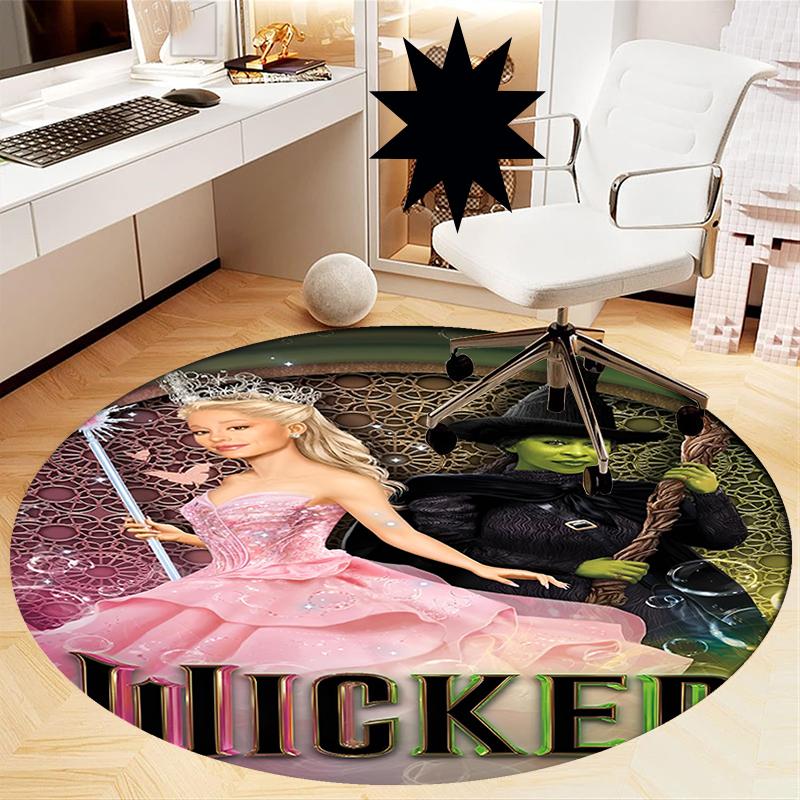 Wicked Printed Round Rug Carpet Chair Rug Area Rug Entryway Doormats,for Office Chair Living Room Bedroom Kitchen Room.
