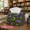 1pc, 2d Flat Printing, Tissue Box Colorful Floral Wall Pattern Printed Tissue Box, Suitable for Bathrooms, Living Rooms, Bedrooms, Dressing Tables, Co