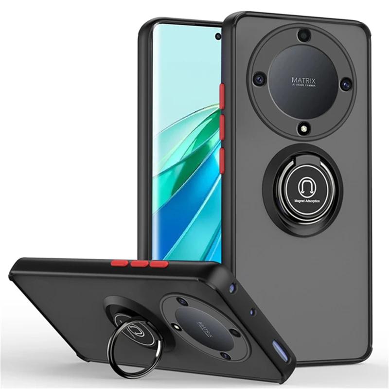 Матовый защитный чехол для Honor Magic 6 5 Lite 5G Magic 6 Pro X9b X9a чехол-кольцо магнитный держатель подставка противоударный чехол Fundas