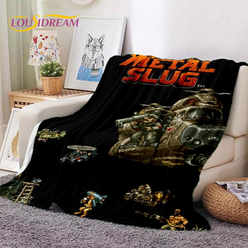 Metal Slug Классическая Ретро Игра Мультяшные Мягкие Фланелевые Одеяла, Плед Уютное Одеяло для Пикника Кроватей Домашней Спальни Подарок