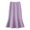 Весна 2025 Женская юбка миди А-силуэта с высокой талией, фиолетовый рыбий хвост