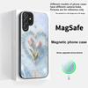 Розово-фиолетовый тюльпан любви для Magsafe Samsung S25 S25 Edge S25Ultra S8 9 10 20 S21 Pro 22 Plus S23 FE S24 Ultra Стеклянный чехол для телефона