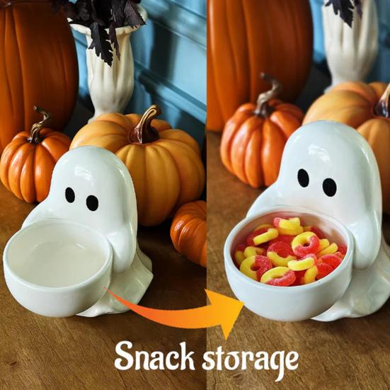 Хэллоуин Подсвечник Привидение Маленький Подсвечник для Чайной Свечи Привидение для Ароматических Свечей Милая Полимерная Конфетница для Домашнего Стола Декор
