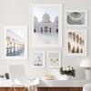 Beautiful Mosque White and Gold Arch Moroccan Islamic Posters Prints Canvas Painting Wall Art Picture for Living Room Home Decor