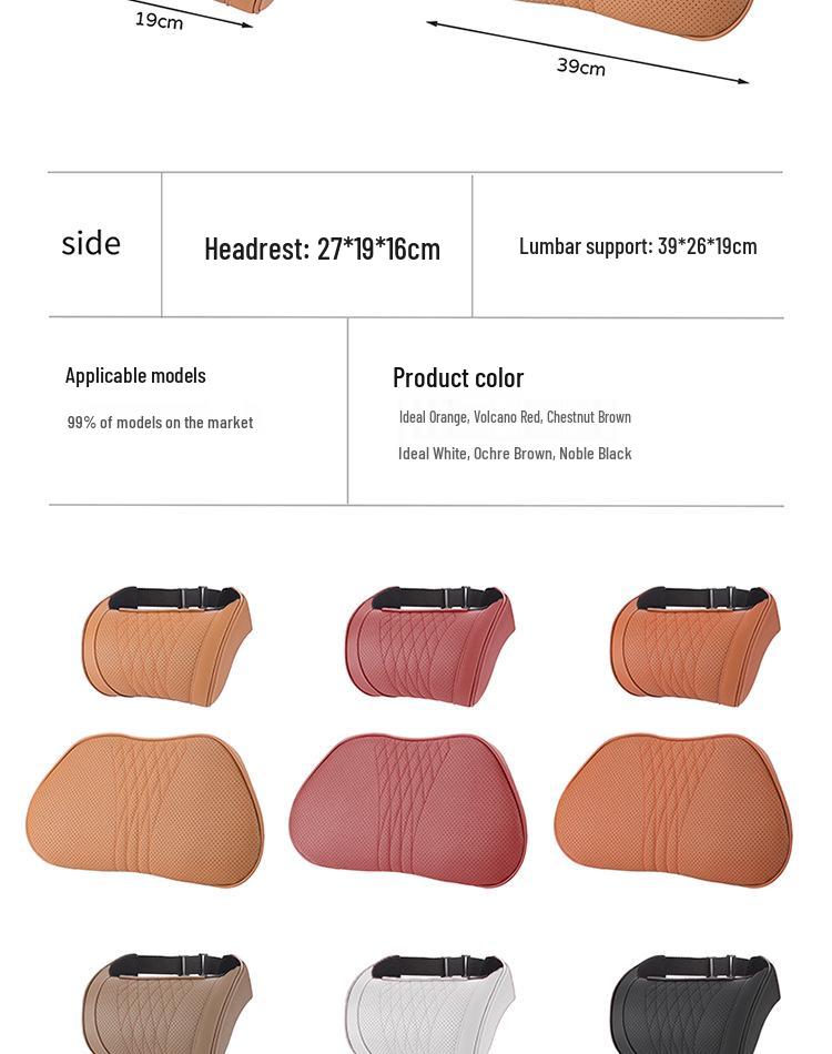 Jordani Premium Memory Foam Car Headrest & Lumbar Support Pillow