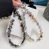 Glitter Crystal Bead Keychain Transparent Phone Lanyard Wrist Crystal Chain  for Women Girls
