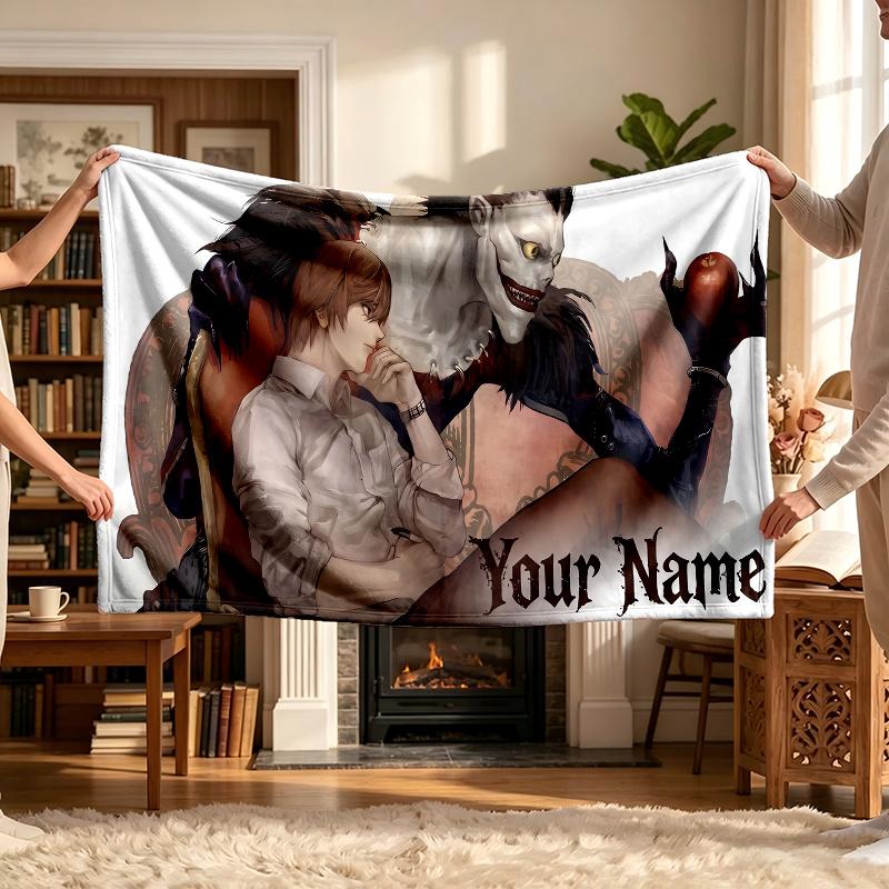Death Note (1) Personalized Name Blanket Soft Cozy Gift for Sofa Bed Couch Home Decoration