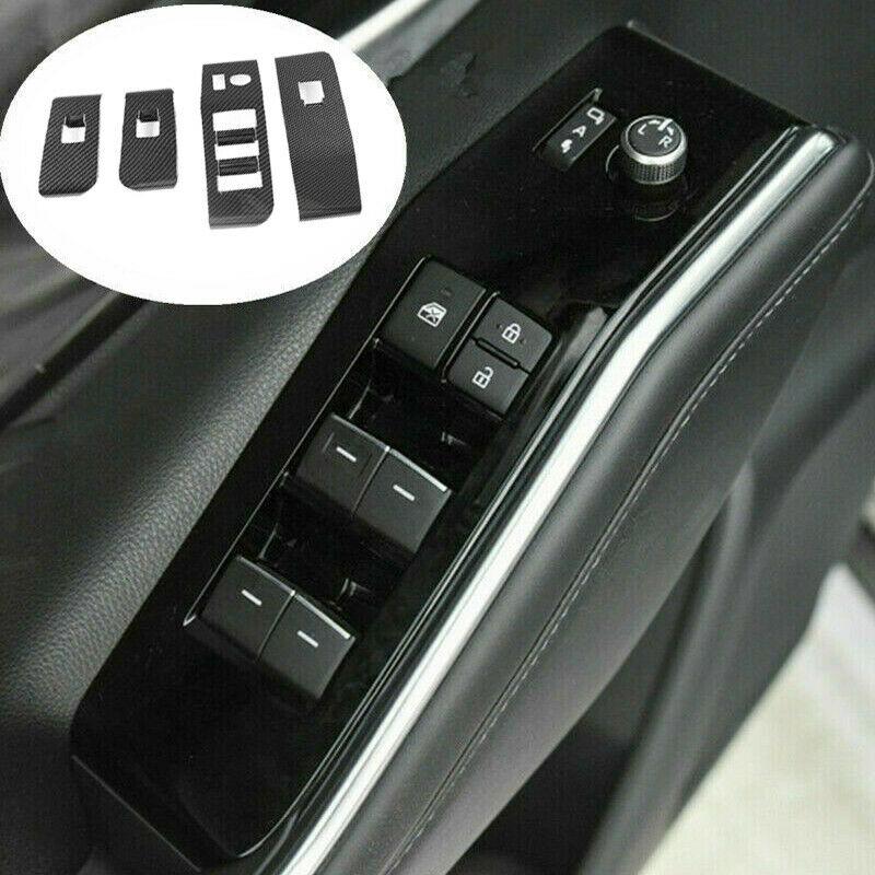 For 2020-2022 Toyota Highlander Window Switch Panel Cover Trim Carbon Fiber Look