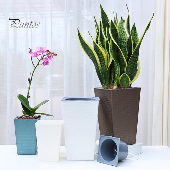 Self-Watering Plant Pot with Drainage Holes Automatic Watering Flowerpot Water Storage Planter for Indoor Outdoor Plants