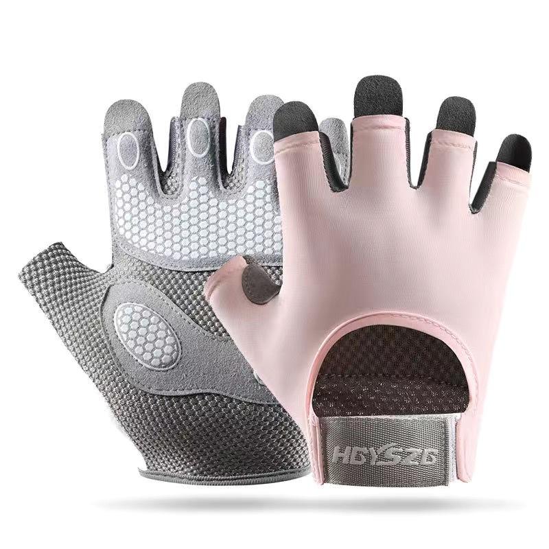 Fitness half finger men's sports non-slip shock absorption air cushion wear-resistant horizontal bar anti-cocooning cycling gloves