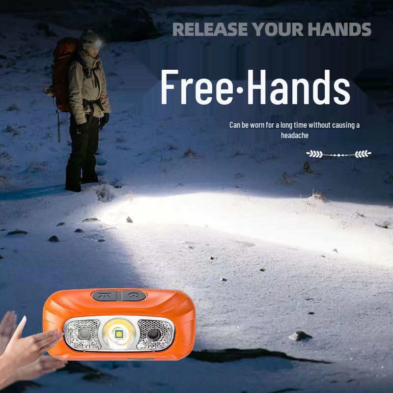 Перезаряжаемый водонепроницаемый налобный фонарь высокой яркости для ночной рыбалки и бега - Встроенные двойные литиевые батареи