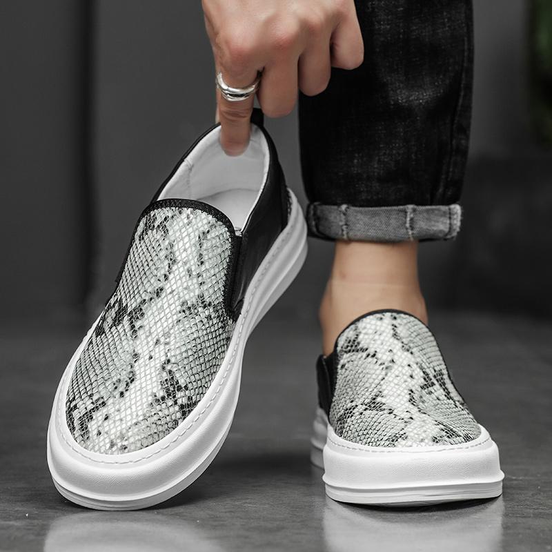 Мужские туфли для сноуборда из натуральной кожи, дизайнерские стили для молодежи, отдыха, прогулок, вечеринок, мужские туфли без застежек, черные