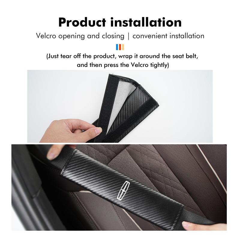 For Lincoln Car Seat Belt Shoulder Cover Breathable Protection Mat Auto Interior Accessories Navigator Locomotive MKC MKZ MKX aqte6
