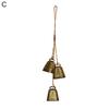 Iron Bell Chime with 3 Large Vintage Cow Bells On Rope Rustic Large Wall Hanging Decor Home Supplies