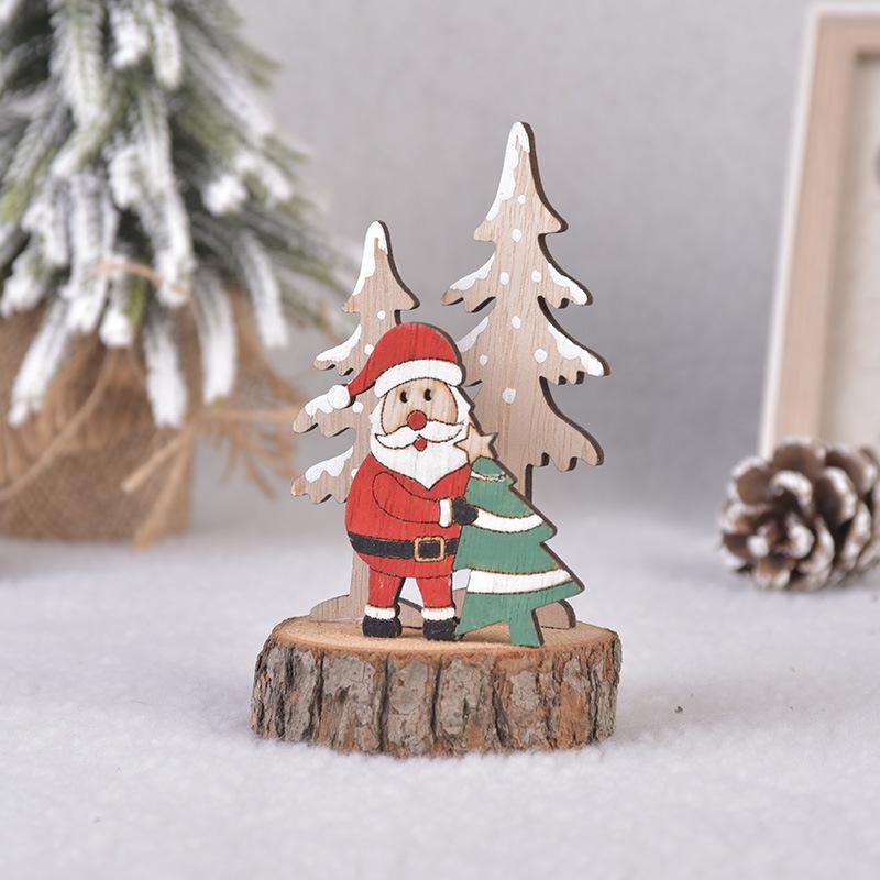 Рождество Noel Christmas Деревянное настольное украшение Санта Снеговик Рождественская елка Рождественские украшения для дома 2025 Navidad Новый год подарок для детей