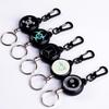 Dual-Sided Epoxy High-Rebound Retractable Steel Key Ring - Anti-Lost, Anti-Theft Keychain for Easy Use