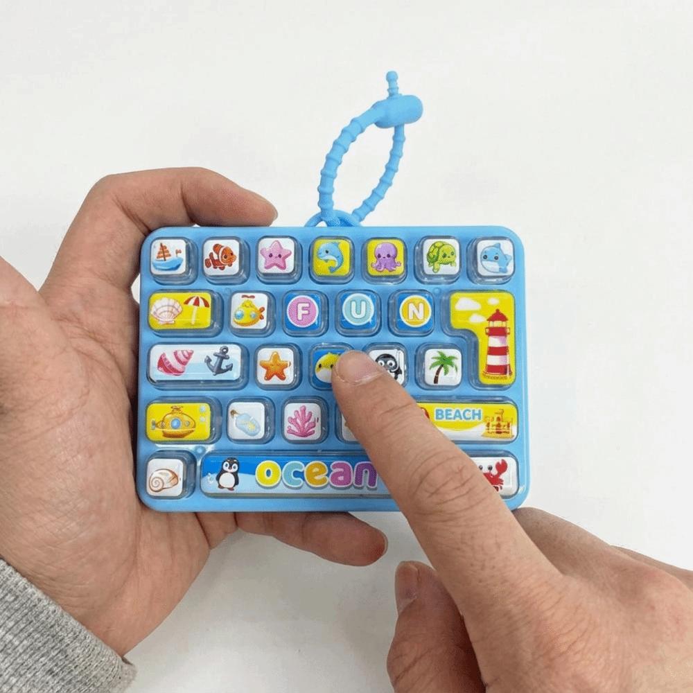 Mini 26 Keys Keyboard Keychain Cartoon Keyboard Clicker Keychain Sensory Clicker Toys Office Use
